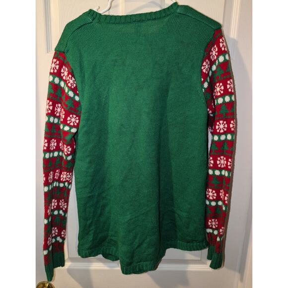 Ugly Christmas Sweater XL Meowy Christmas Cat Kitten Santa Claus No Boundaries - Picture 7 of 7